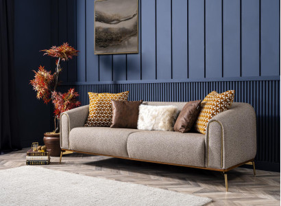 Three Seater Sofa 3 Seater Sofas Design Modern Fabric Gray Living room
